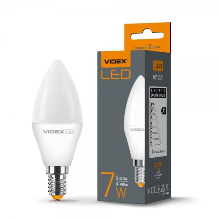 купить купить LED лампа C37e 7W E14 4100K VIDEX  
