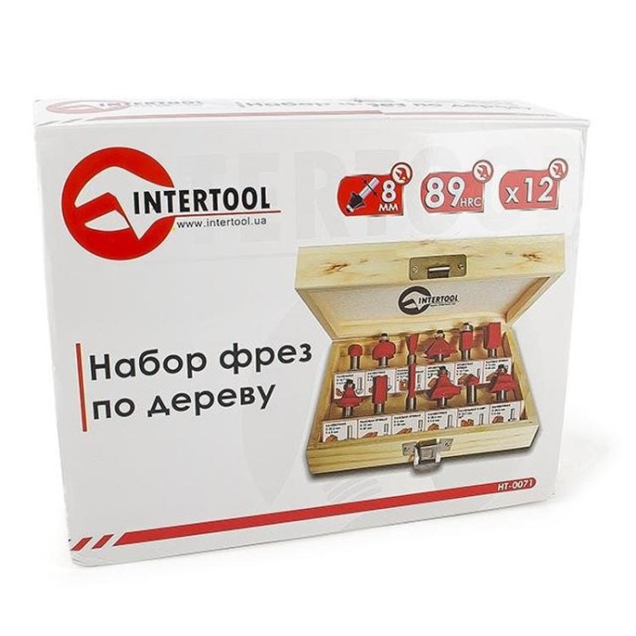купить купить Набор фрез по дереву 12 ед. INTERTOOL HT-0071  