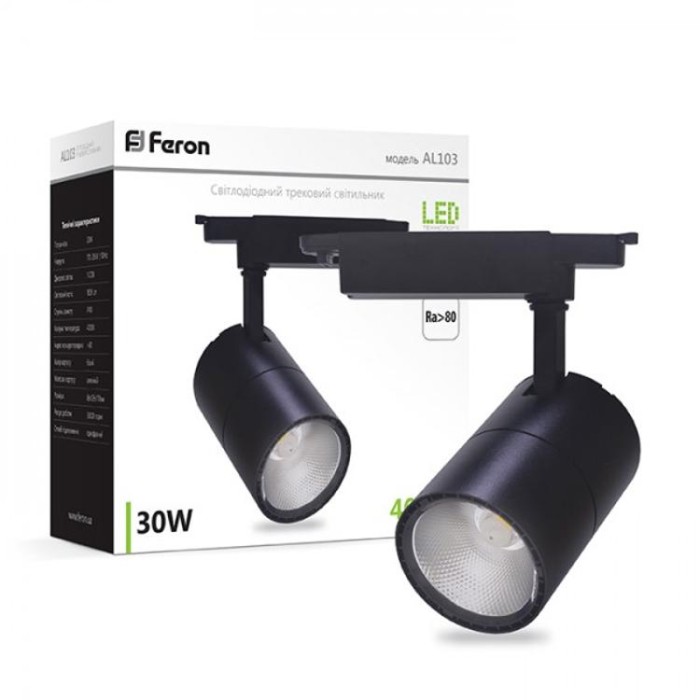 купить купить Трековый светильник Feron AL103 30W 6500К черный  
