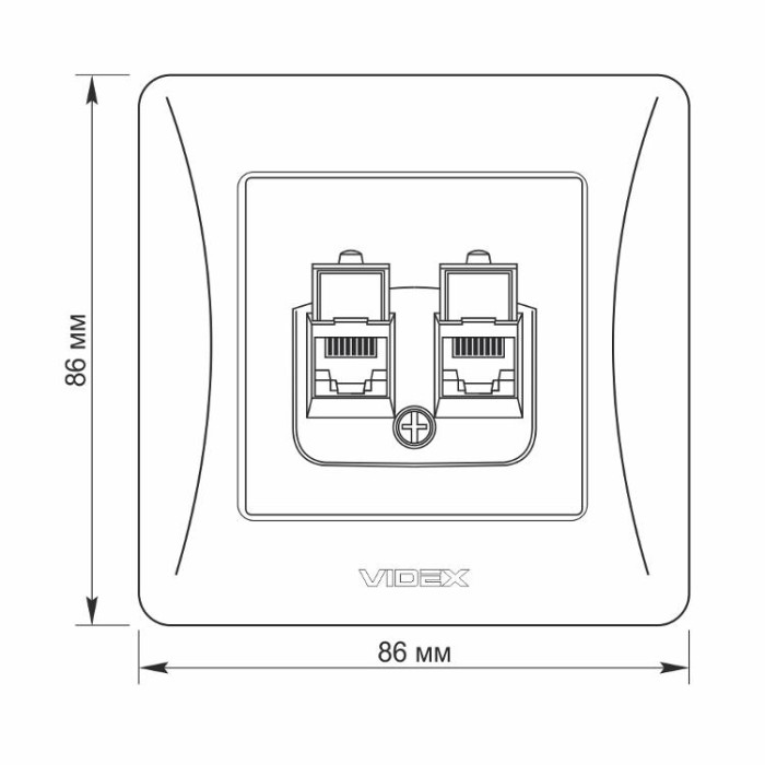 купить купить Розетка CAT6+CAT6 комп'ютерна подвійна кремова VIDEX BINERA  