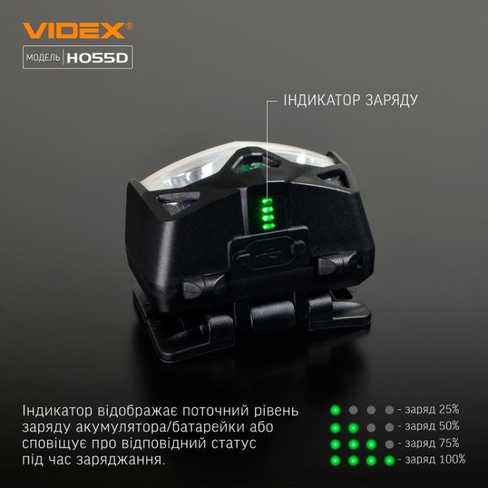 купить купить Налобний світлодіодний ліхтарик VIDEX VLF-H055D 500Lm 5000K  