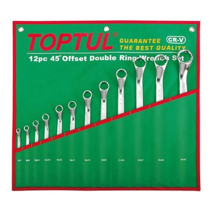 купить купить Набор ключей накидных 6-32 мм TOPTUL (угол 45&deg;) 12ед. GAAA1202  