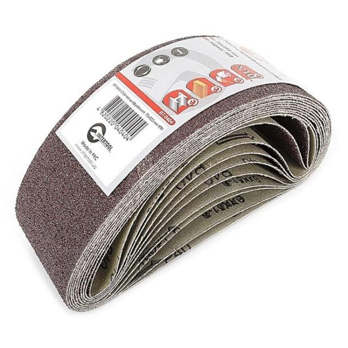 купить купить Лента шлифовальная 75x533 мм, зерно 40, уп. 10 шт. INTERTOOL BT-0404  