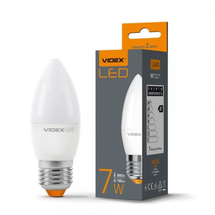 купить купить LED лампа C37e 7W E27 3000K VIDEX  