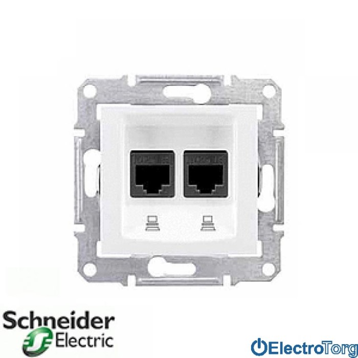 Компьютерная розетка двойная RJ45 6 UTP белая Sedna Schneider Electric (Шнайдер Электрик)