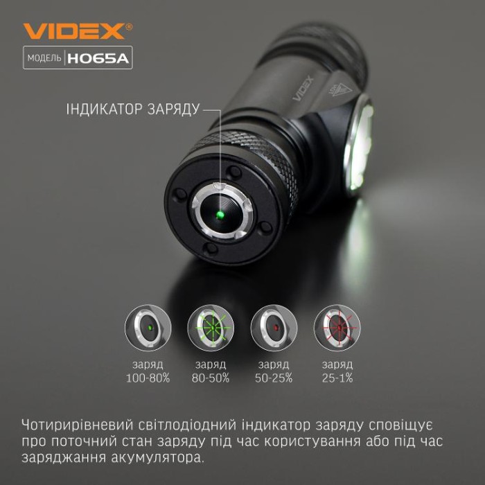 купить купить Налобний світлодіодний ліхтарик VIDEX VLF-H065A 1200Lm 5000K  