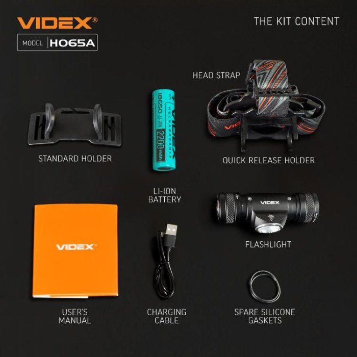 купить купить Налобний світлодіодний ліхтарик VIDEX VLF-H065A 1200Lm 5000K  