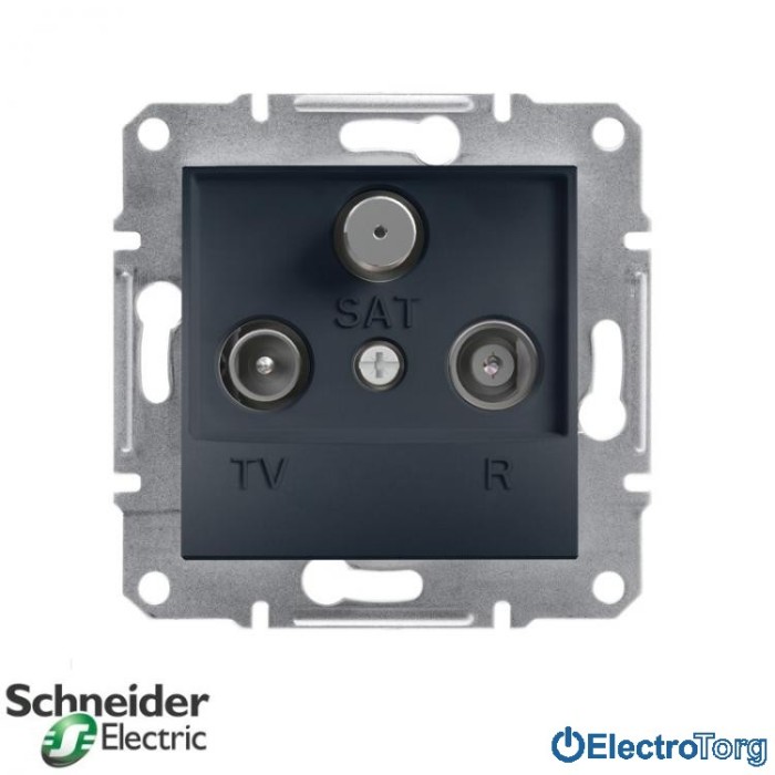 купить купить Розетка TV-SAT проходная (8 dB) антрацит Asfora Schneider Electric (Шнайдер Электрик)  