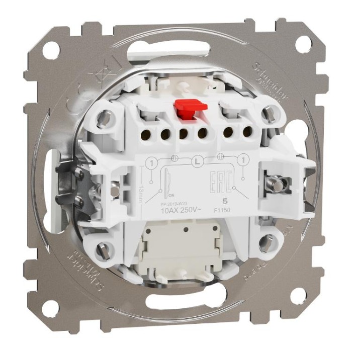 Двоклавішний вимикач з підсвіткою Білий Sedna Design Schneider Electric