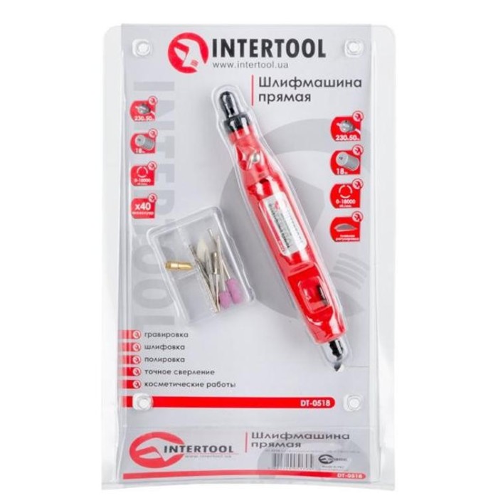 купить купить Шлифмашина прямая (гравер), 0-18000об/мин INTERTOOL DT-0518  