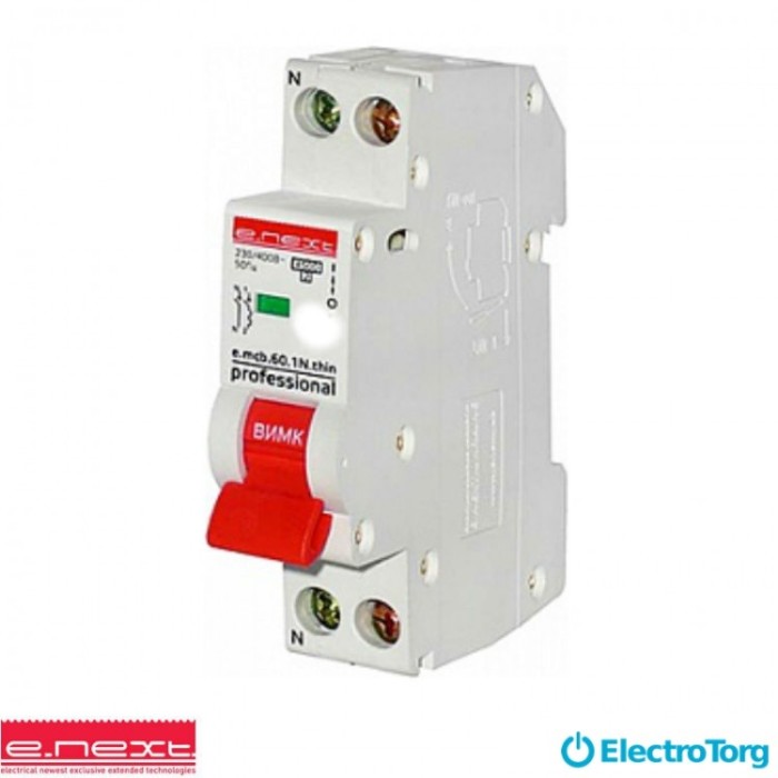купить купить Авт. выкл. e.mcb.pro.60.1N.С20.thin, 1р+N, 20А, С, 4,5кА, тонкий e-next  