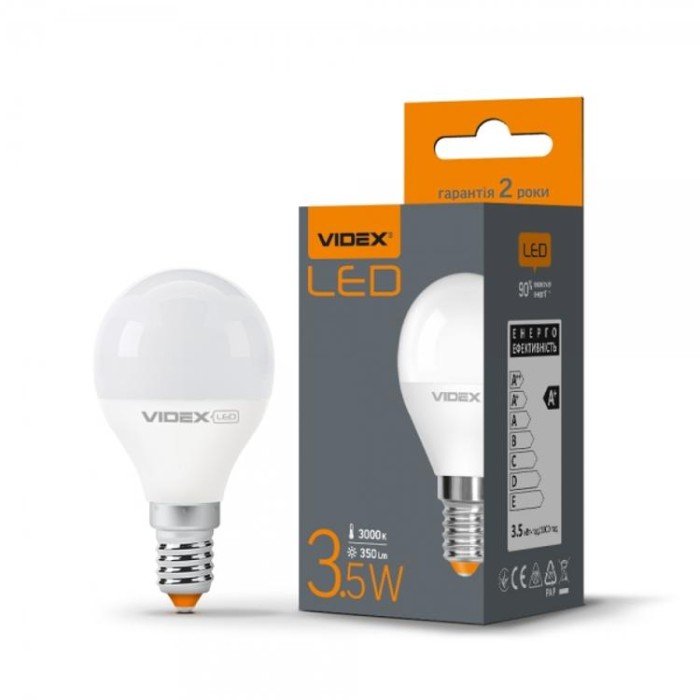 купить купить LED лампа G45e 3.5W E14 3000K VIDEX  