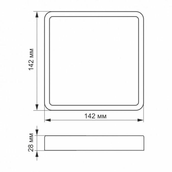 купить купить LED светильник накладной квадрат 12W 5000K VIDEX  