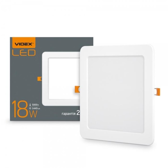 купить купить LED светильник встроенный квадрат 18W 5000K VIDEX  