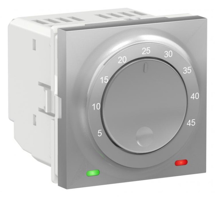 купить купить Термостат теплого пола  10А алюминий Unica New Schneider Electric (Шнайдер Электрик)  