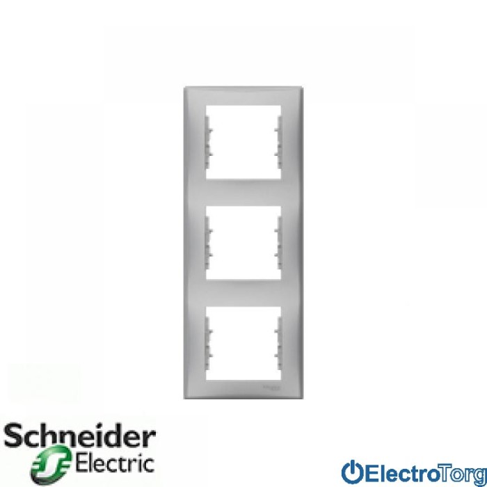 Рамка тройная вертикальная алюминиевая Sedna Schneider Electric (Шнайдер Электрик)