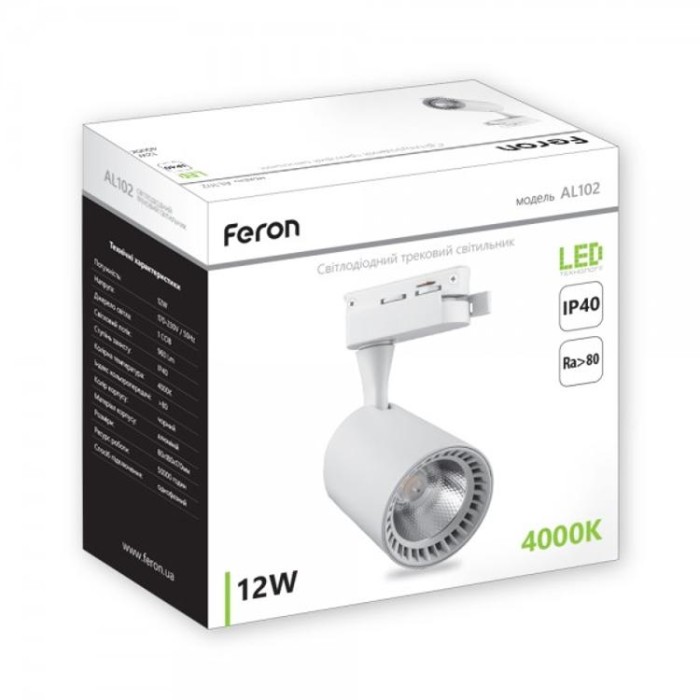 купить купить Трековый светильник Feron AL102 12W 2700К белый  
