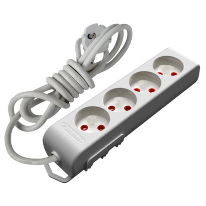 Подовжувач б/з, 4 гнізда, 5м, зі шторками, 16А, Ri-tech, Mutlusan  (001 175 490002 05 00)