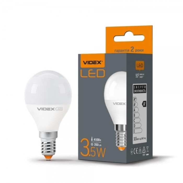 купить купить LED лампа G45e 3.5W E14 4100K VIDEX  