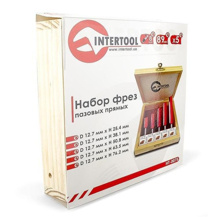 купить купить Набор фрез пазовых прямых, 5 шт. INTERTOOL HT-0075  
