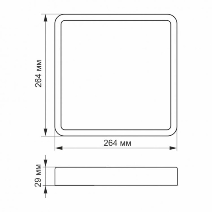 купить купить LED светильник накладной квадрат 24W 5000K VIDEX  