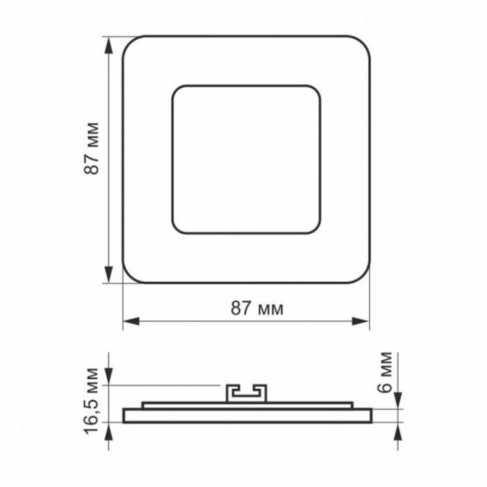 купить купить LED светильник встроенный квадрат 3W 5000K VIDEX  