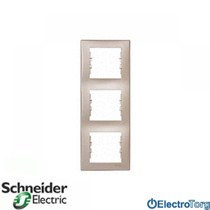 Рамка тройная вертикальная титановая Sedna Schneider Electric (Шнайдер Электрик)