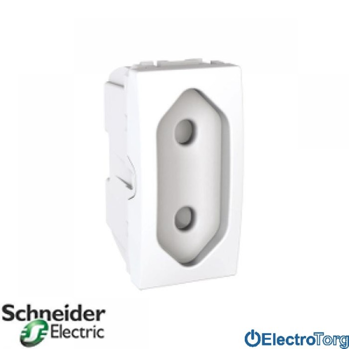 Розетка плоская без з/к со шторками 10А белая Unica Schneider