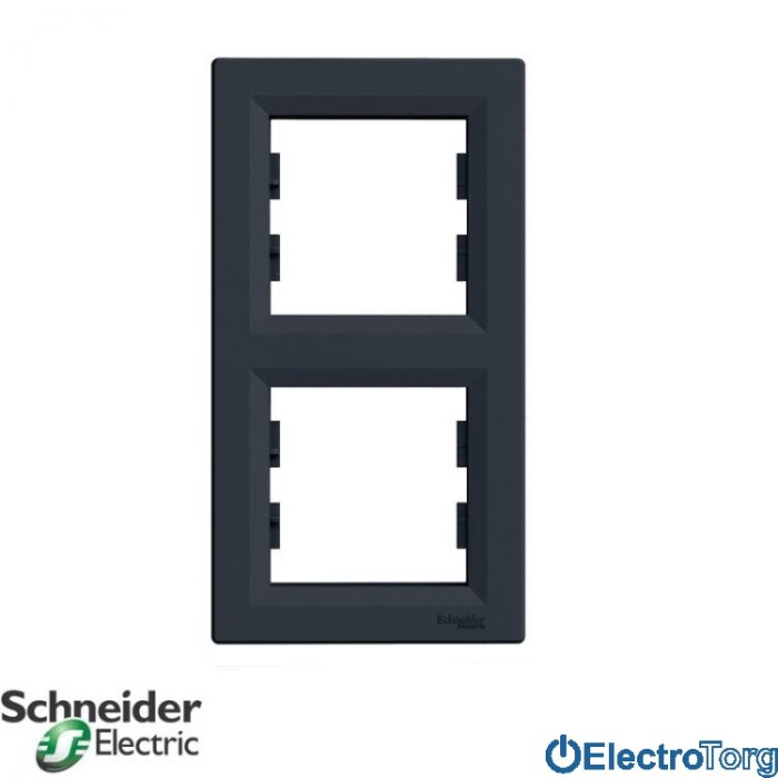 Рамка 2-постовая вертикальная антрацит Asfora Schneider Electric (Шнайдер Электрик)
