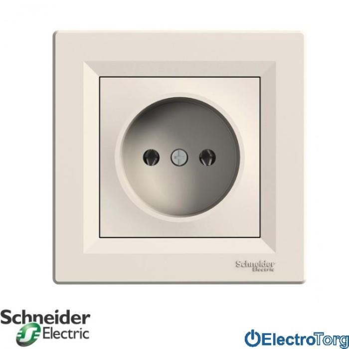 Розетка без заземления одинарная кремовая Asfora Schneider Electric (Шнайдер Электрик)