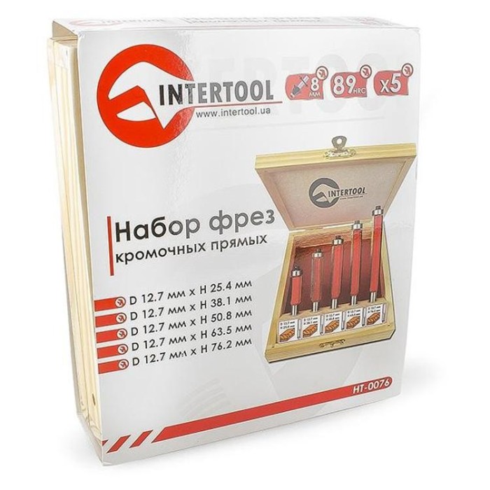 купить купить Набор фрез кромочных прямых, 5 шт. INTERTOOL HT-0076  