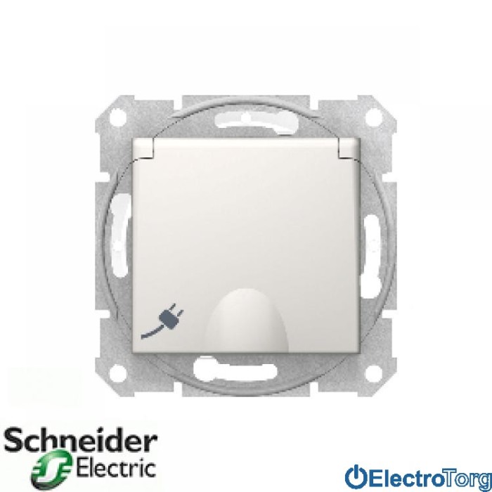 Розетка с заземлением с защитной крышкой IP44 модуль слоновая кость Sedna Schneider Electric (Шнайдер Электрик)