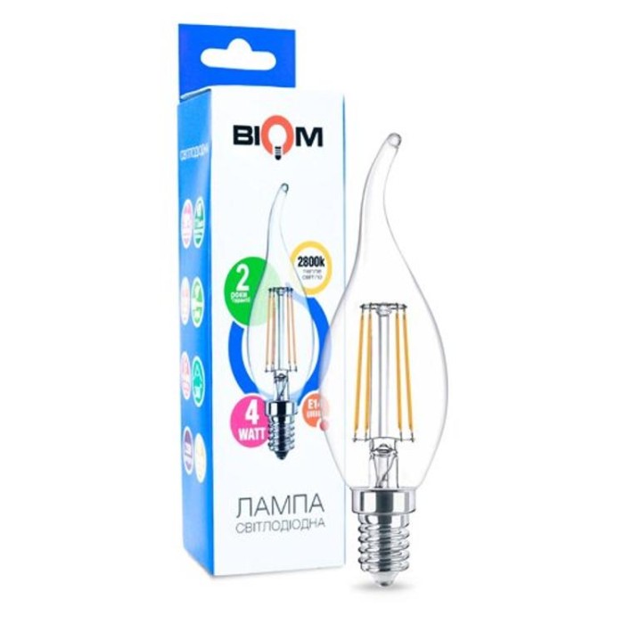 купить купить Светодиодная лампа Biom FL-315 C35 LT 4W E14 2800K свеча на ветру  