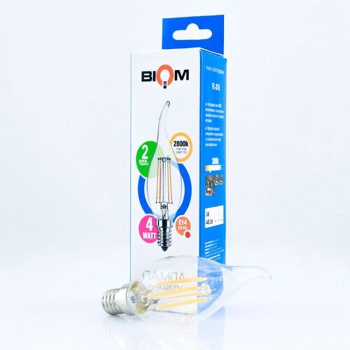 купить купить Светодиодная лампа Biom FL-315 C35 LT 4W E14 2800K свеча на ветру  