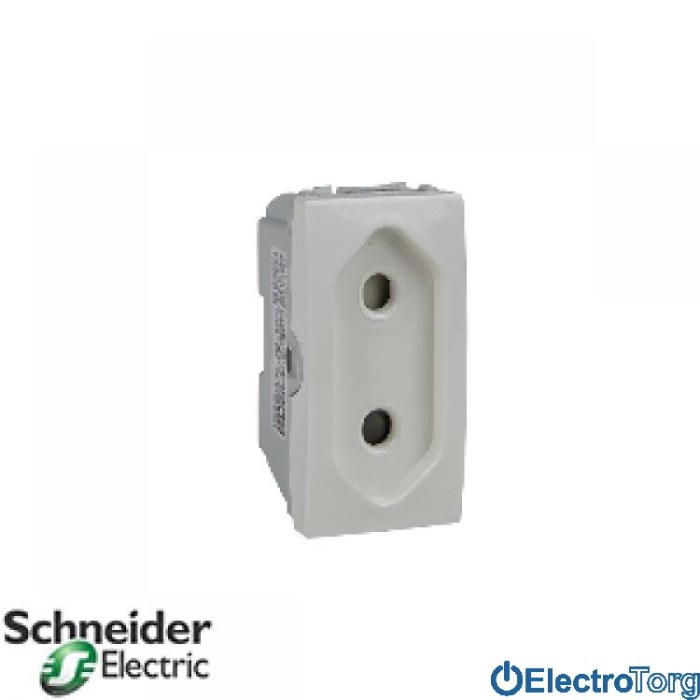 Розетка плоская без з/к со шторками 10А слоновая кость Unica Schneider