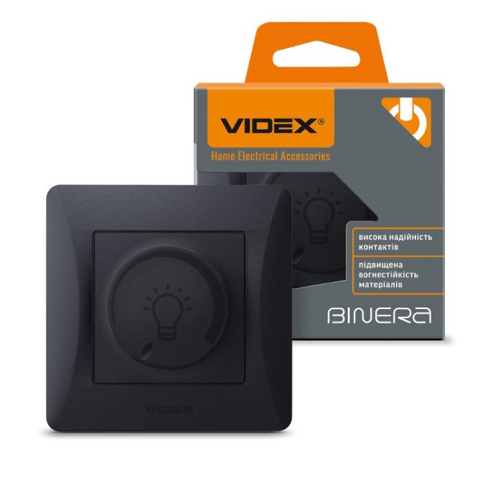 купить купить Димер LED 200Вт чорний графіт VIDEX BINERA  
