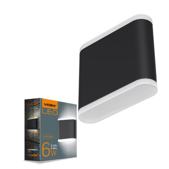 купить купить LED Світильник архітектурний AR06 IP54 VIDEX 6W 2700K чорний  