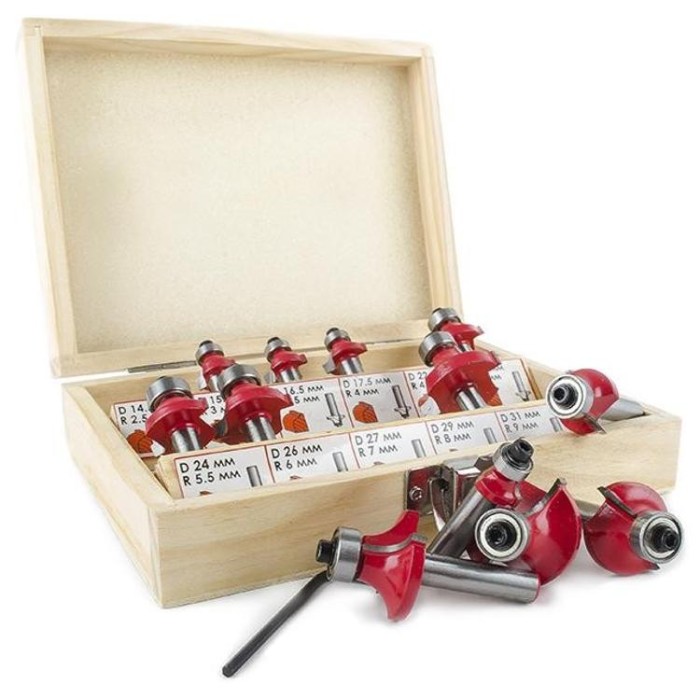 купить купить Набор фрез калевочных, 12 шт. INTERTOOL HT-0077  