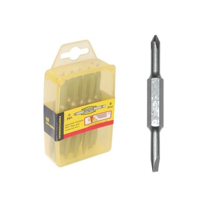купить купить Комплект отверточных насадок PH2/SL6 мм 4 в 1 (10 шт) INTERTOOL VT-0062  
