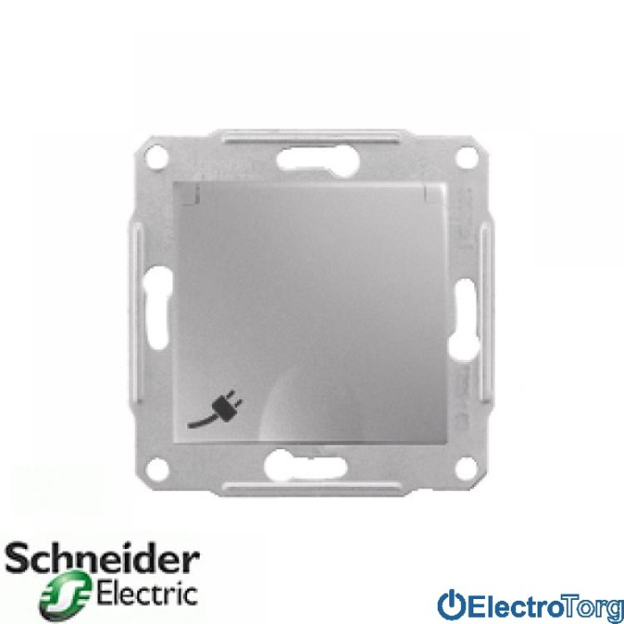 Розетка с заземлением с защитной крышкой IP44 алюминиевая Sedna Schneider Electric (Шнайдер Электрик)