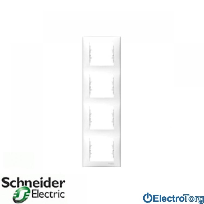 Рамка четверная вертикальная белая Sedna Schneider Electric (Шнайдер Электрик)