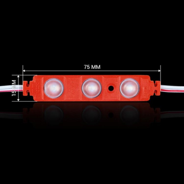 купить купить Светодиодный модуль BRT XG191 5630-3 led W 1,5W RED, 12В, IP65 красный с линзой полусфера  