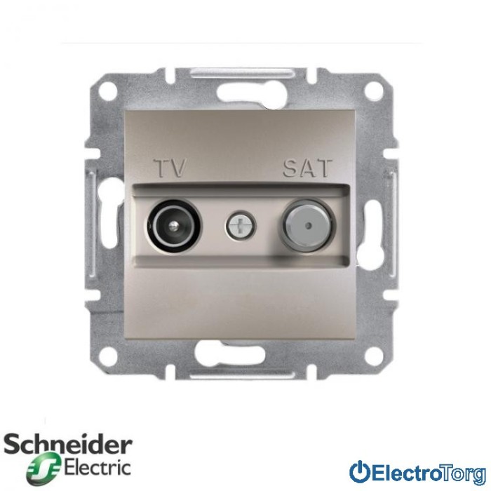 купить купить Розетка TV-SAT проходная (4 dB) бронза Asfora Schneider Electric (Шнайдер Электрик)  