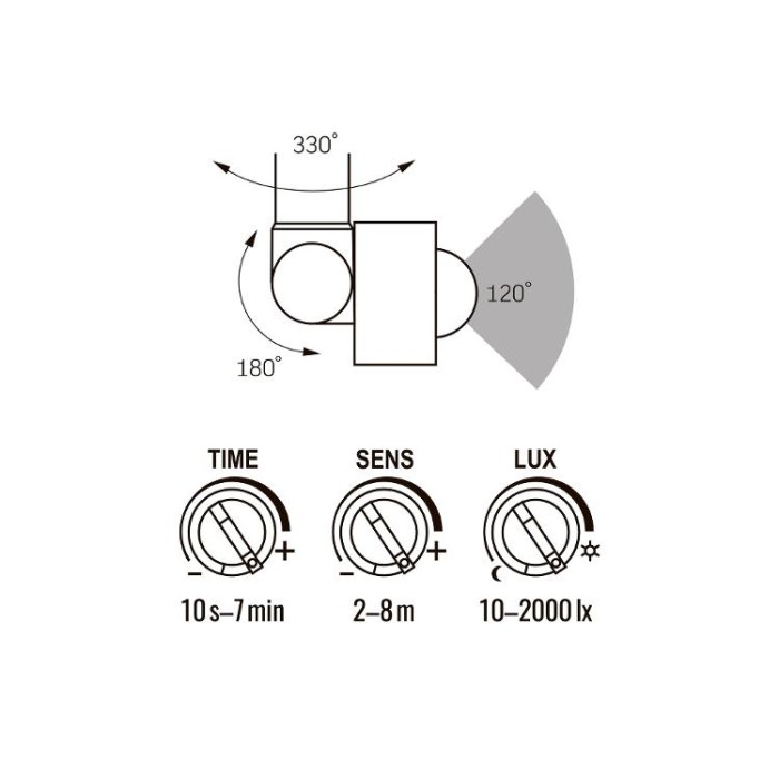 купить купить LED прожектор VIDEX F2e 10W 900Lm 5000K 220V з датчиком руху та освітленості  