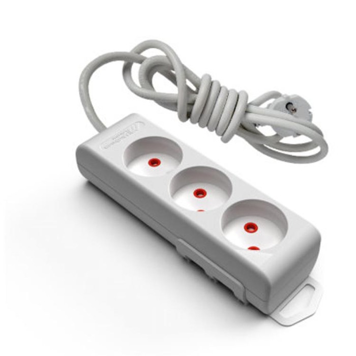 Подовжувач б/з, 3 гнізда, 3м, зі шторками, 16А, Ri-tech, Mutlusan  (001 175 390002 03 00)