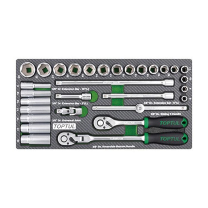 купить купить Трещотки и головки в ложементе 3/8&quot; 30ед. TOPTUL GEA3005  