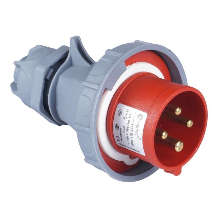 Вилка силова 32А/4 (3Р+РЕ) IP67, TP electric (3127-301-1600)