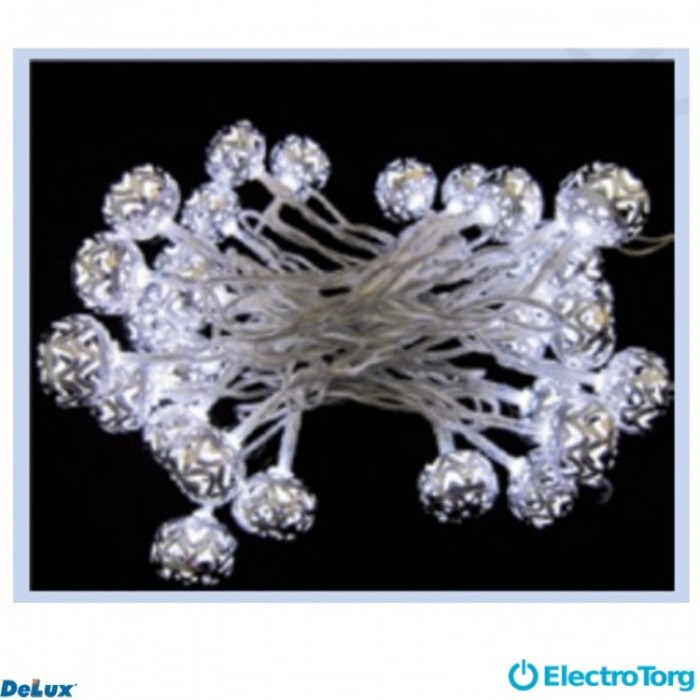 купить купить Гирлянда внутренняя METAL BALL 20LED 3.4m прозрачный шнур IP20 DELUX  