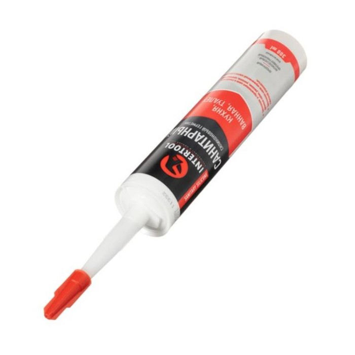 купить купить Герметик силиконовый санитарный, прозрачный, 300мл/320г INTERTOOL FS-3030  