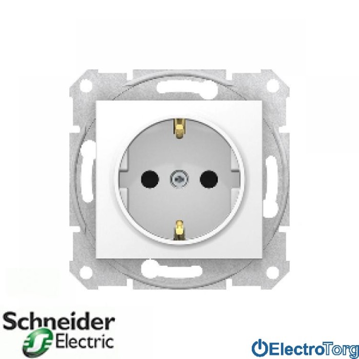 Розетка с заземлением белая Sedna Schneider Electric (Шнайдер Электрик)